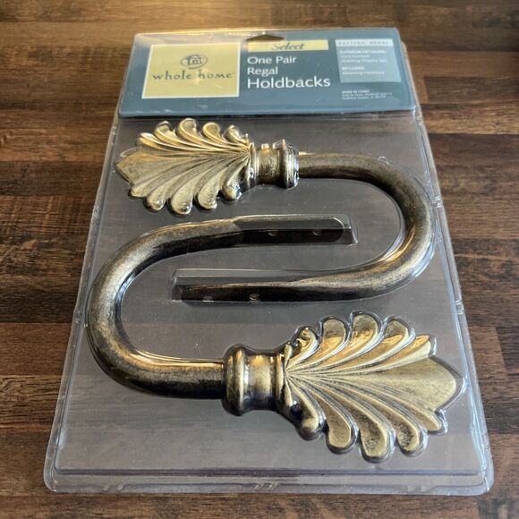 Whole Home One Pair Regal Holdbacks Includes Mounting Hardware  Bronze Tone VTG - Picture 1 of 12